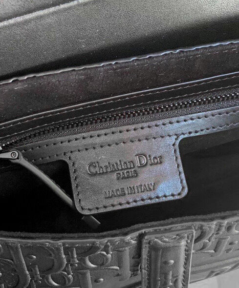 Christian Dior Saddle Bag Leather Black